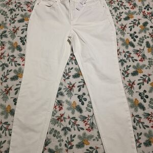 White House Black Market White Skinny Ankle Curvy High Rise Sculpt Jeans Size 4